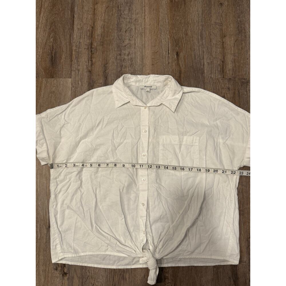 Madewell Women's Oversized Short Sleeve Tie-Front Shirt Size Small - Picture 7 of 9